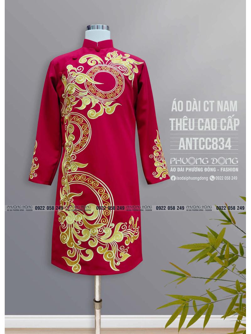 Áo Dài Cách Tân Nam Thêu Cao Cấp ANTCC834
